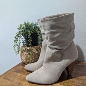 Joie Beige Suede Slouch Ankle Boots Women's‎ Size 37.5/7